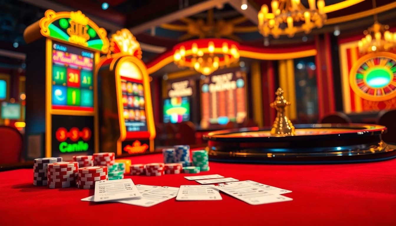 Experience thrilling gaming moments at https://10sunwin.vip/ with vibrant slots, poker chips, and roulette action.