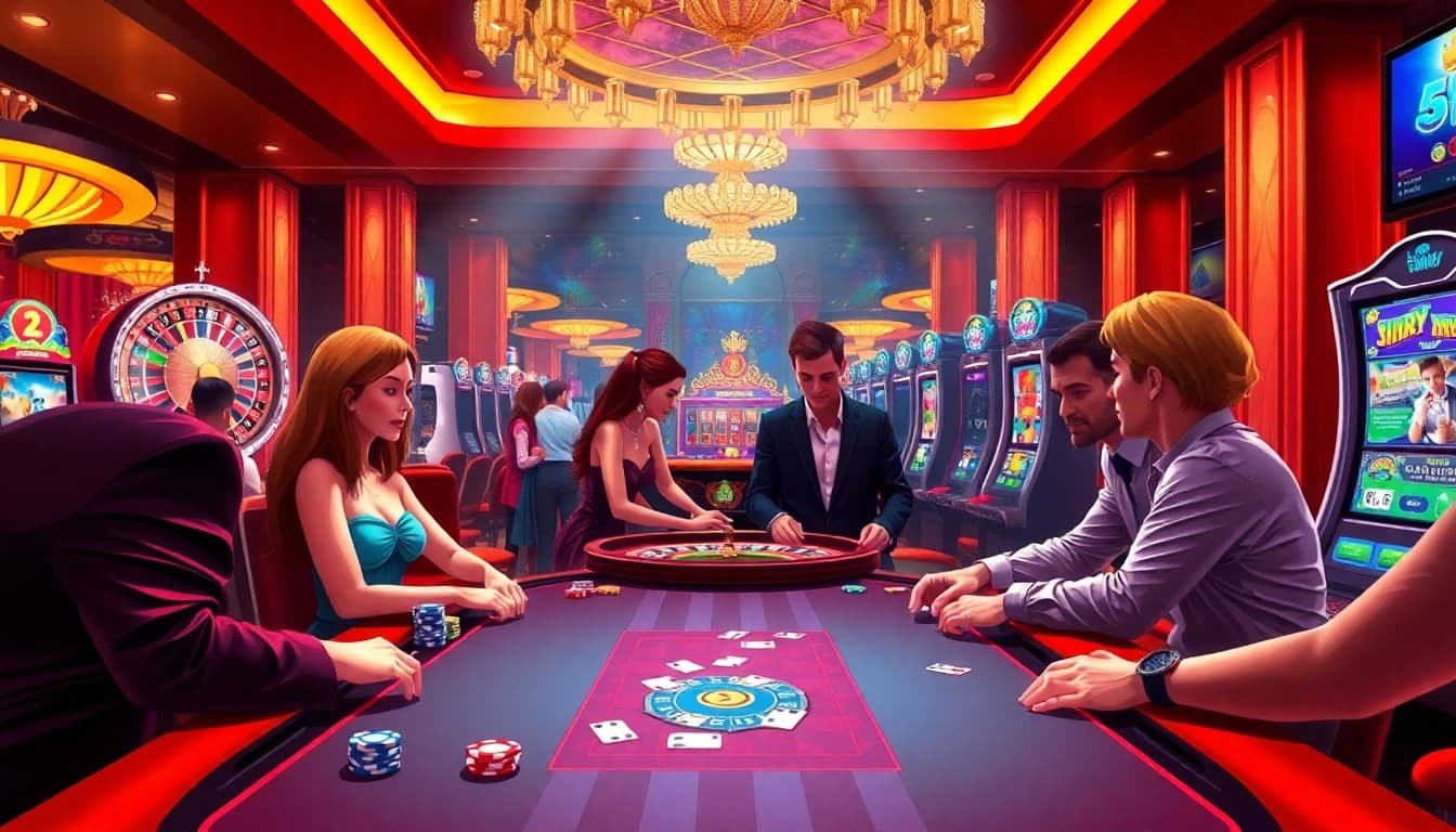 Experience thrilling gameplay action at https://bl555.exchange/ with vibrant casino tables and players strategizing.