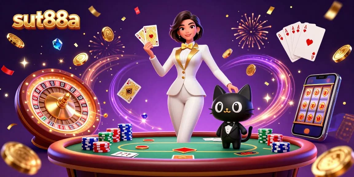 Experience the excitement of sut88a with a glamorous casino scene filled with vibrant poker action and dynamic elements.