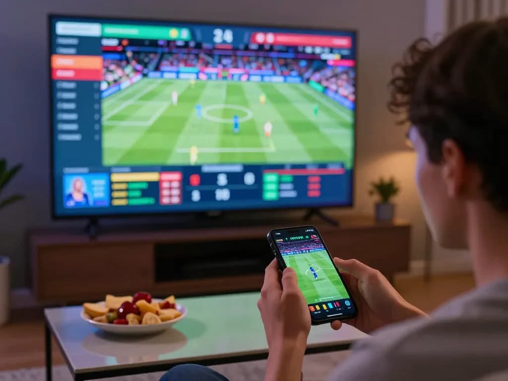 Engaging in live sports betting on https://rr88co.net/ with smartphone, showcasing dynamic game experience.
