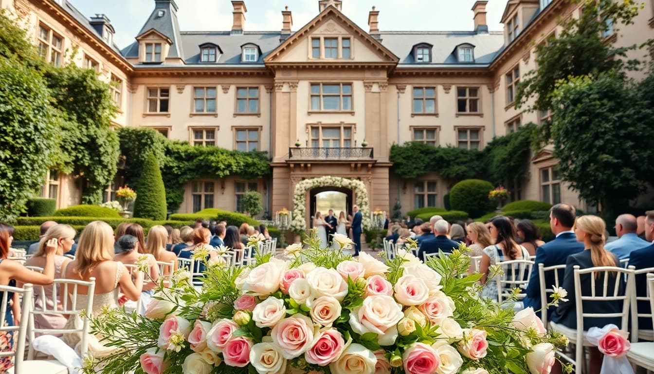 Experience the charm of the Best Wedding Venue Jacksonville with elegant decorations and beautiful landscaping.
