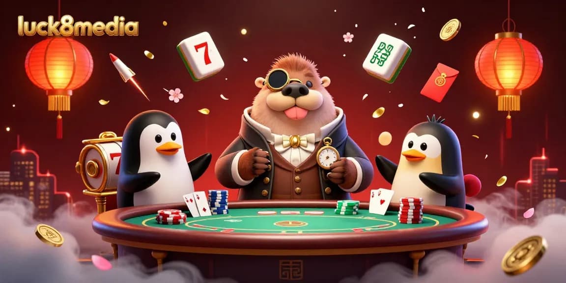 Win big with luck8media at a vibrant underwater poker table featuring a walrus and unique casino elements.