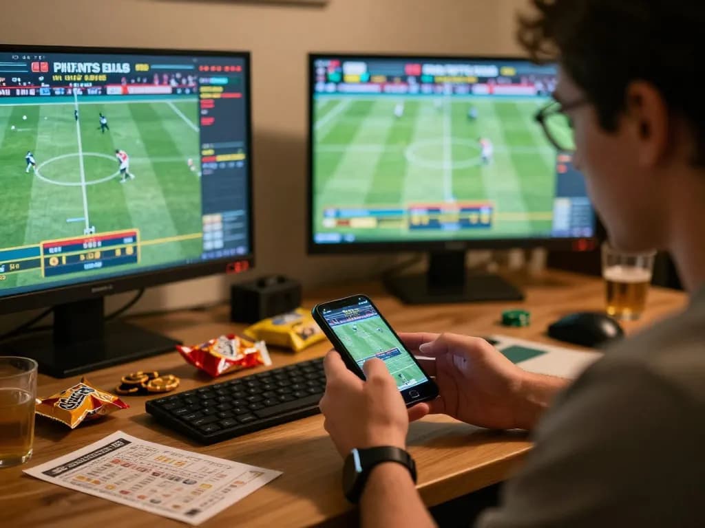 Engaged user placing bets on LC 88 sports betting app during live game.