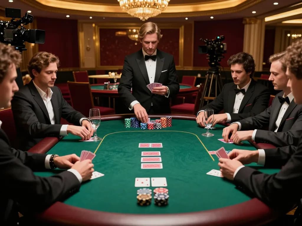 Engaging poker action at nhà cái mb66 casino with players focused on cards and chips.