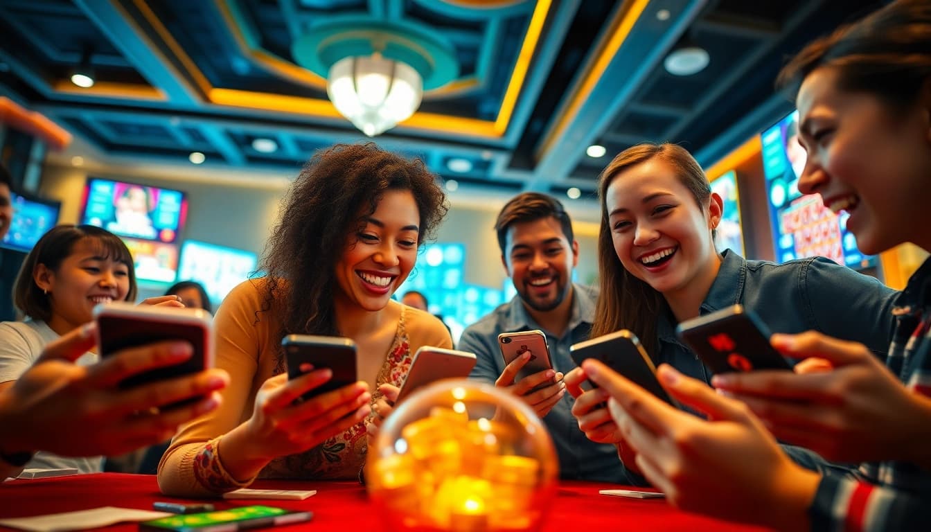 Nhat VIP players enjoying immersive online casino games in a vibrant gaming environment.