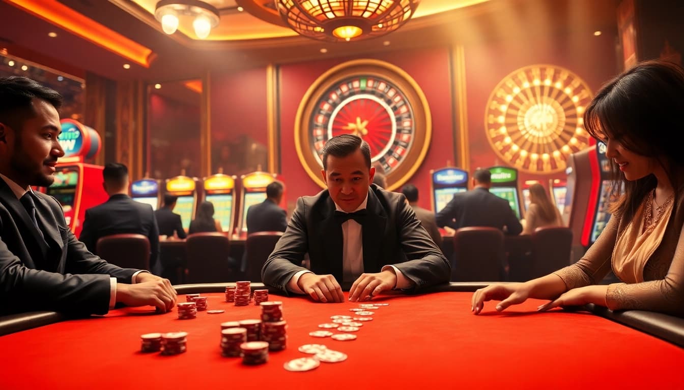Experience the thrill at 98win casino with vibrant slot machines and professional poker tables.