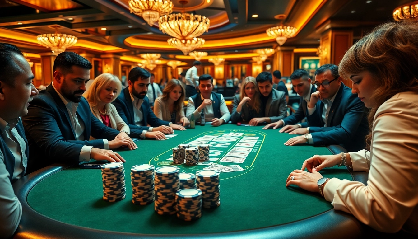 B52-themed poker table with vibrant gameplay and luxurious casino ambiance.