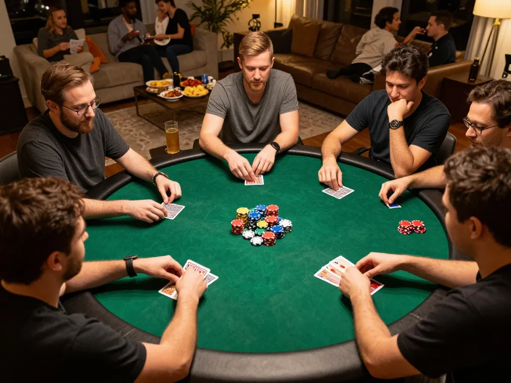 Các người chơi tận hưởng một đêm chơi poker Go 88 thú vị với không khí sôi động và chiến lược