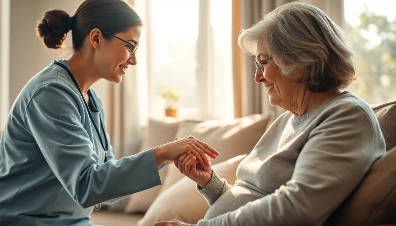 Providing long term care with compassion in a bright living room setting.