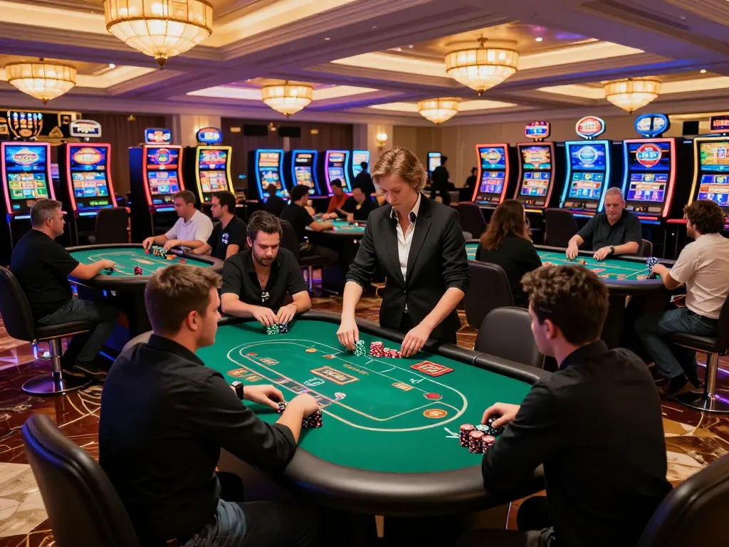 Players enjoying their time playing at 789club casino tables under vibrant lighting.