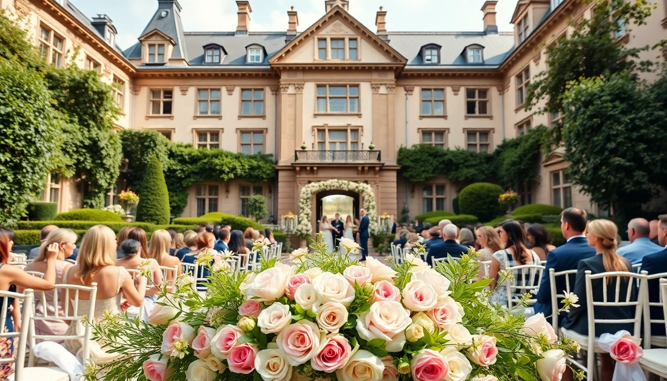 Experience the charm of the Best Wedding Venue Jacksonville with elegant decorations and beautiful landscaping.