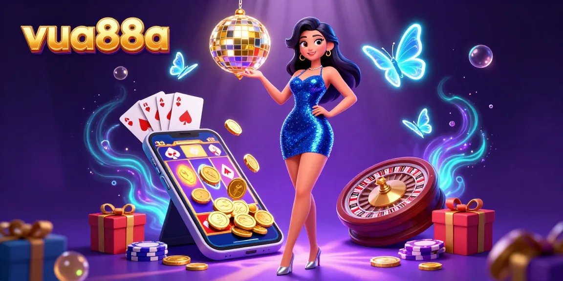 Experience vibrant slots and games at vua88a with our dazzling casino illustration showcasing dynamic action.