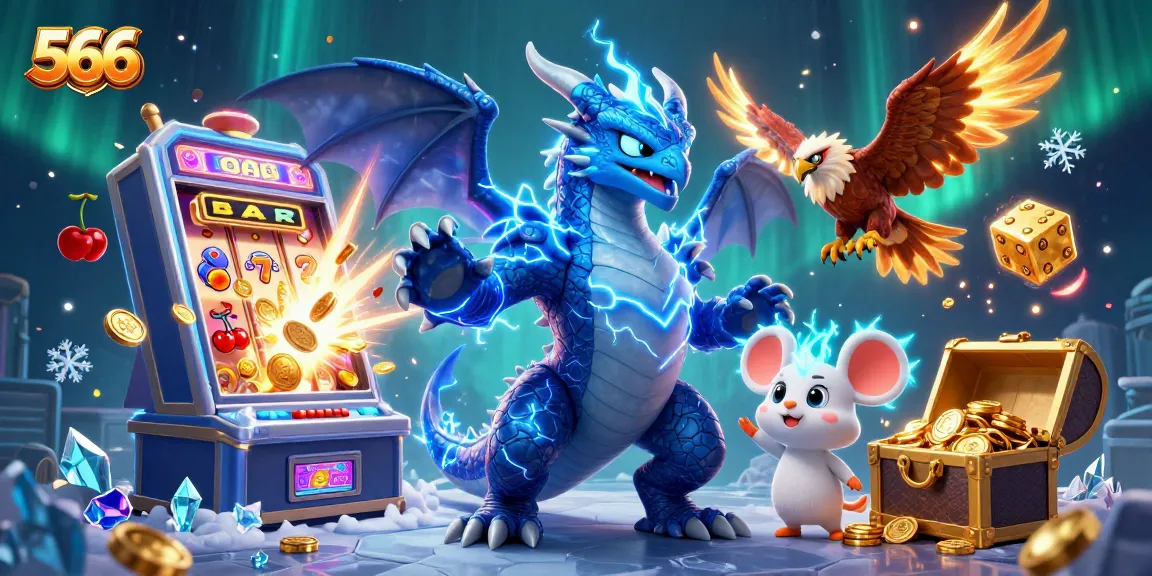 Engage with the thrilling world of 566 casino, where a dragon and hawk showcase jackpot adventures.