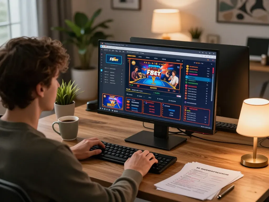 Engaging session at F8bet casino with a player immersed in multiple online games while strategizing.
