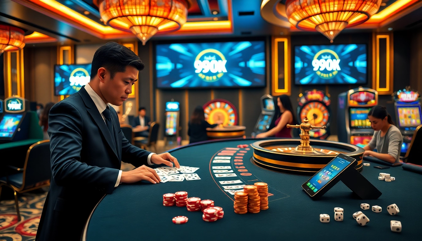 Experience the thrill of Nhà cái 99OK at a luxurious casino setting with engaging games.