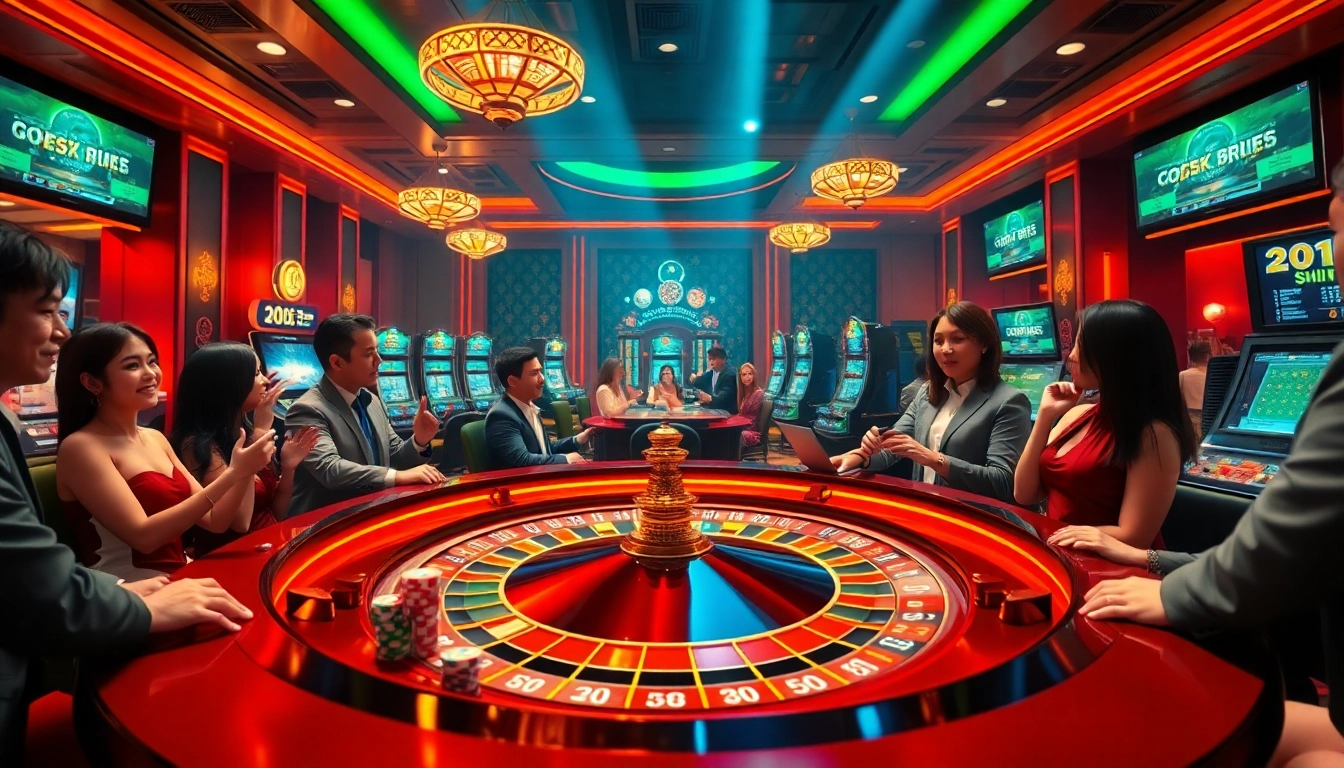 Experience thrilling games and winning strategies at Link vào xin88 casino, highlighting vibrant roulette and poker scenes.