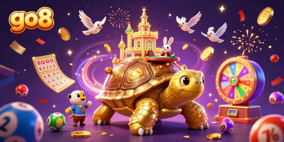 Engage with go8's vibrant casino atmosphere featuring a tortoise palace and a rabbit dealer.