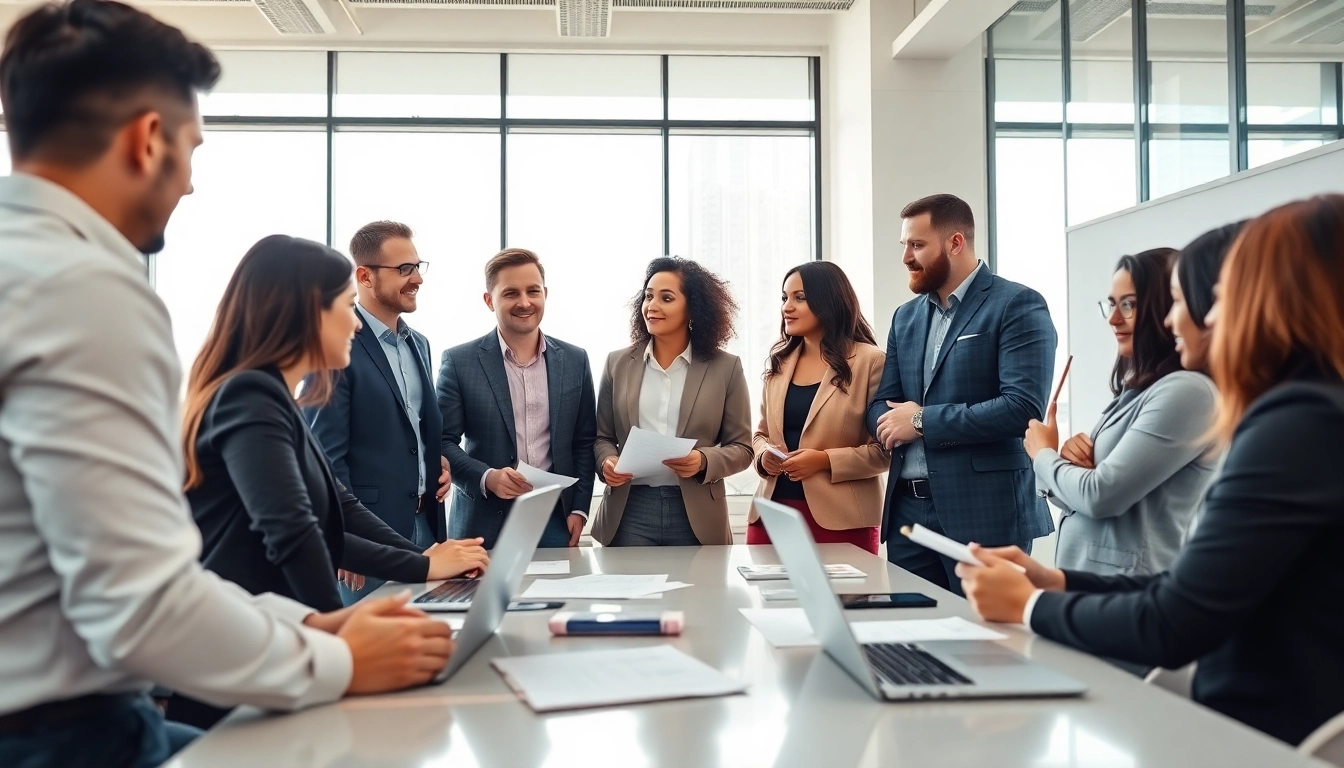 Quickplus Business Consultants aiding in a strategic business meeting with diverse professionals.