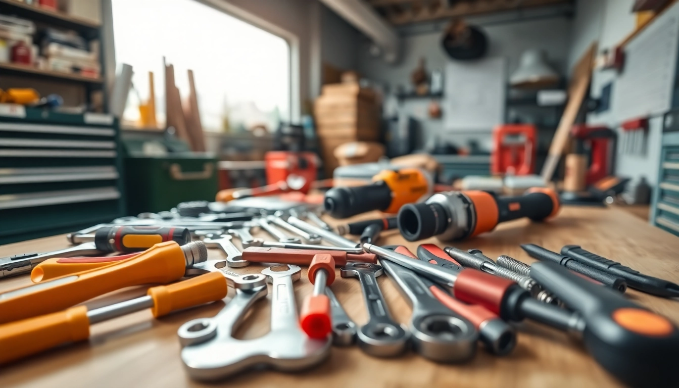 High-quality ks tools arranged on a workshop bench, showcasing professionalism and innovation.