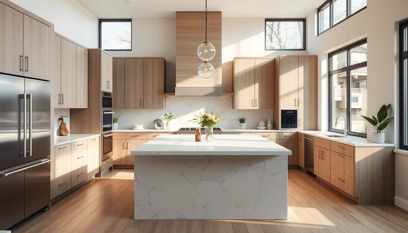 Best contractor for high-end remodels Austin showcasing a luxurious modern kitchen with elegant design features.