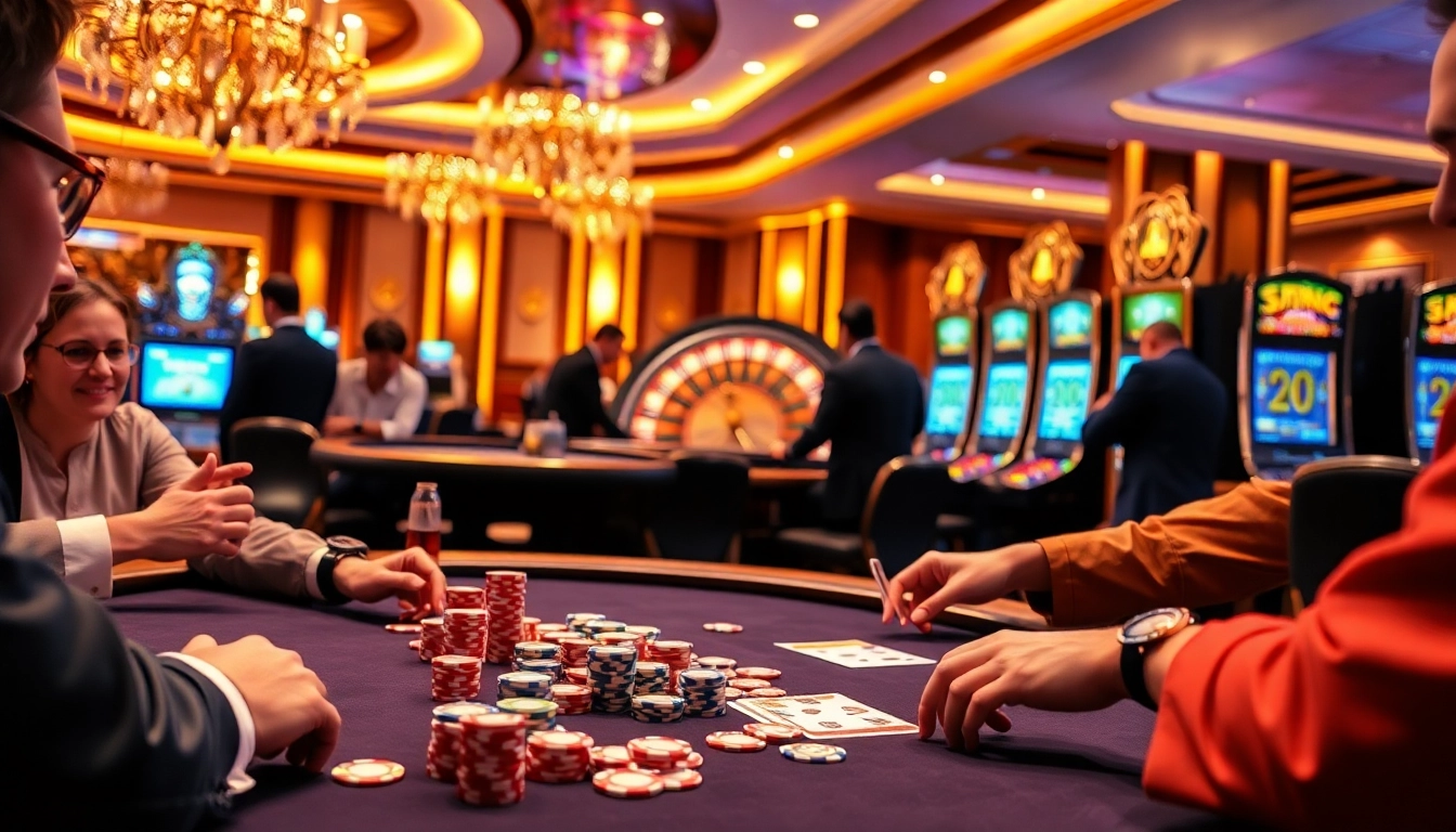 Experience rút tiền xn88 at a vibrant casino with players engaged in thrilling games and cashing out winnings.